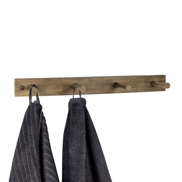 Spectrum Diversified Wall Mount Wood Rack 4-Peg Greige