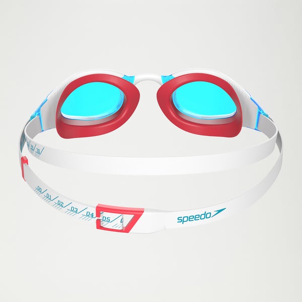 Speedo Adult Fastskin Hyper Elite Goggles White/Blue/Red