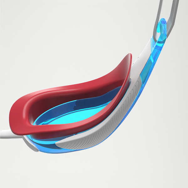 Speedo Adult Fastskin Hyper Elite Goggles White/Blue/Red