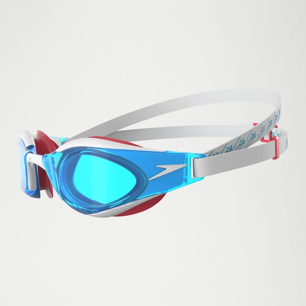 Speedo Adult Fastskin Hyper Elite Goggles White/Blue/Red