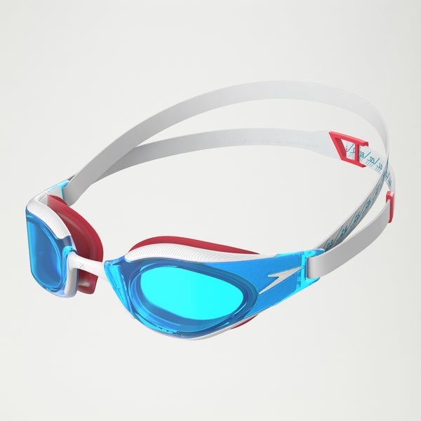 speedo Adult Fastskin Hyper Elite Goggles White/Blue/Red