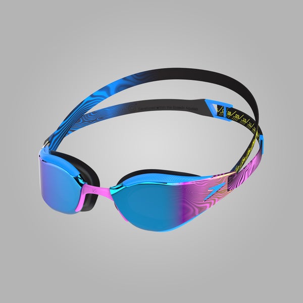 speedo Adult Fastskin Hyper Elite Mirrored Goggles Blue/Purple