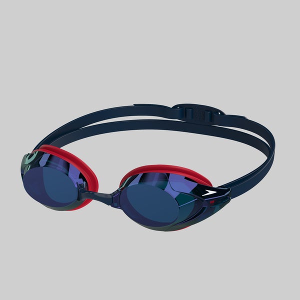 speedo Adult Vanquisher 3.0 Spirit Mirror Goggles Blue/Red