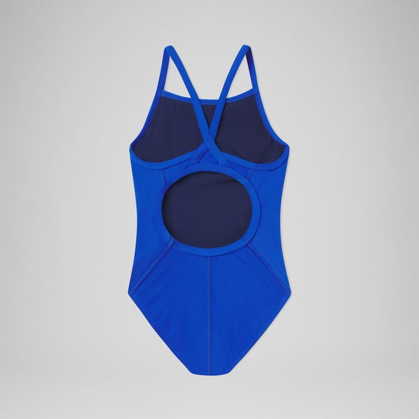 Speedo Girl's Endurance+ Solid Flyback Training One Piece Blue