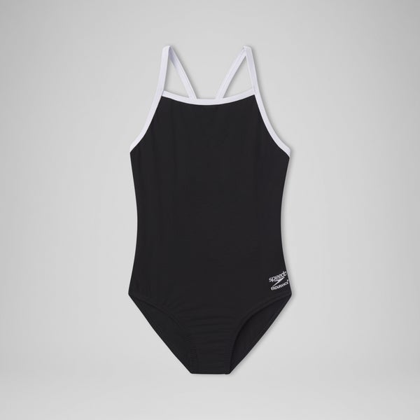 speedo Girl's Endurance+ Solid Flyback Training One Piece Black