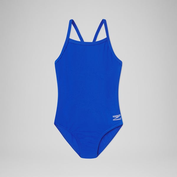speedo Girl's Endurance+ Solid Flyback Training One Piece Blue