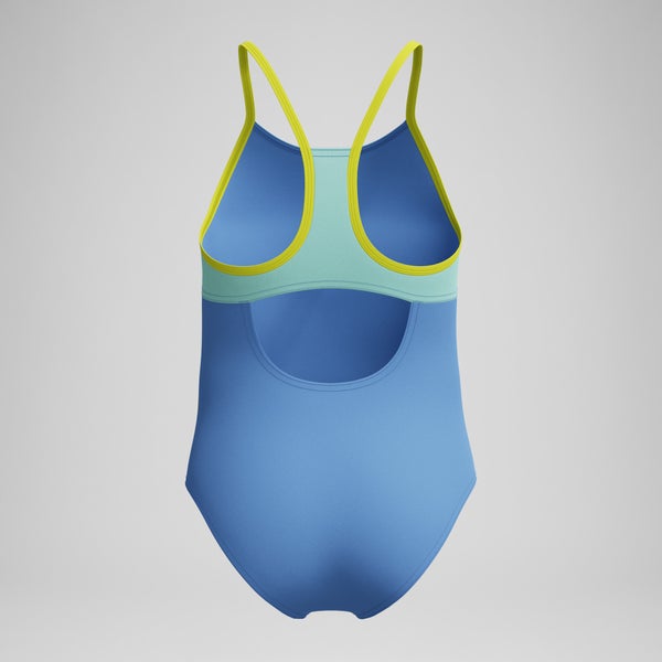 Speedo Girl's Radiating Splice One Piece Blue/Green