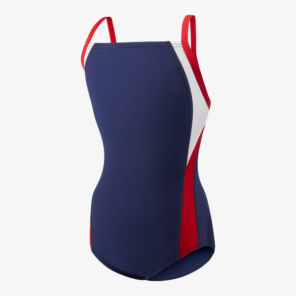 speedo Girl's Youth Endurance+ Splice Cross Back One Piece Navy