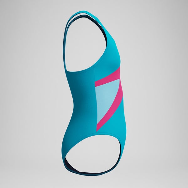 Speedo Girls Hyperboom Butterfly Back One Piece Turquoise/Pink