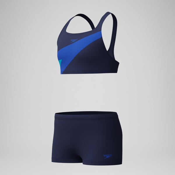 Speedo Girls Hyperboom Butterfly Back Two Piece Navy/Blue