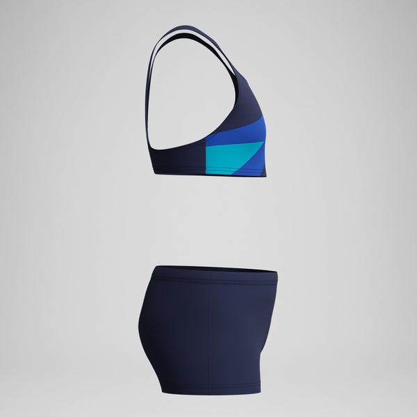 Speedo Girls Hyperboom Butterfly Back Two Piece Navy/Blue