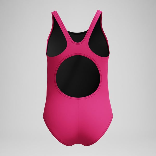 Speedo Girls Placement Muscleback One Piece Pink/Turquoise