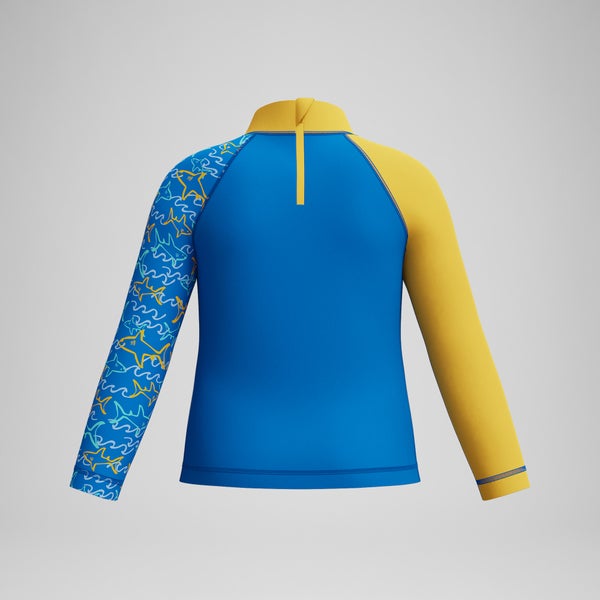 Speedo Infant Boys Learn To Swim Long Sleeve Rashguard Blue/Yellow