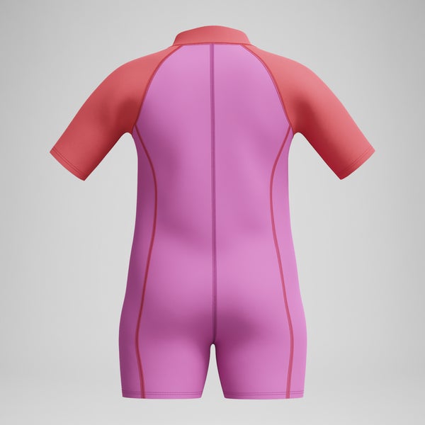 Speedo Infant Girls Learn To Swim Neoprene Suit Pink/Orange