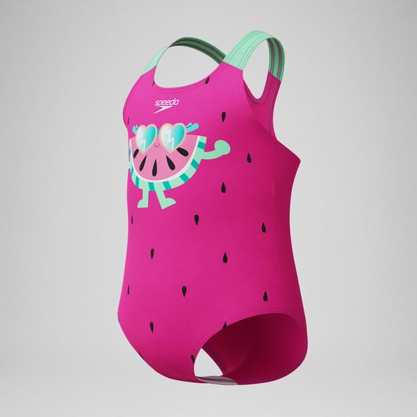Speedo Infant Girls Learn To Swim Printed One Piece Pink