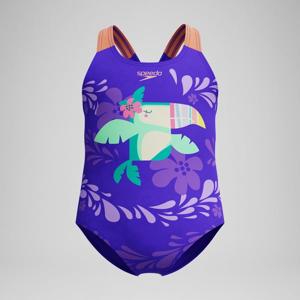 speedo Infant Girls Learn to Swim Printed One Piece Purple