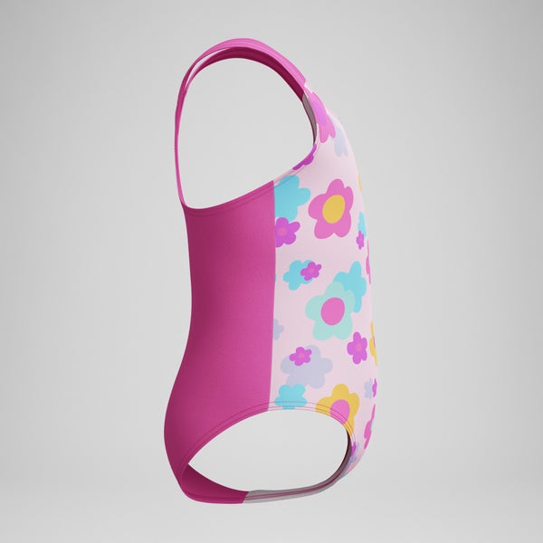 Speedo Infant Girls Printed Racerback One Piece Pink