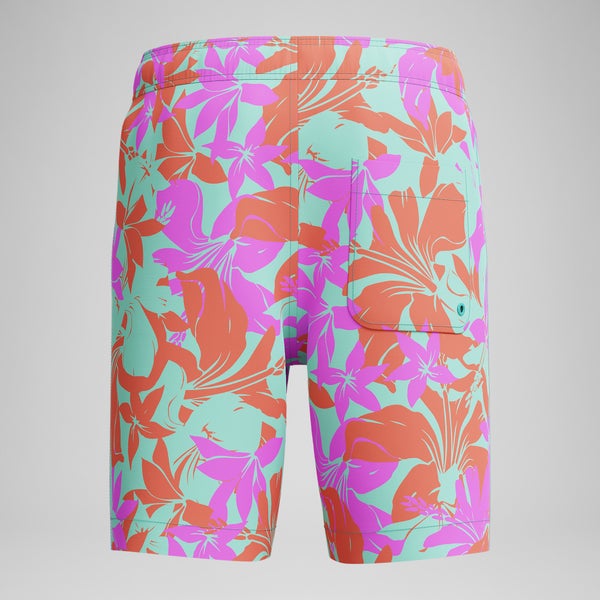 Speedo Kid's Print Redondo Volley 15" Swim Trunks Blue/Pink