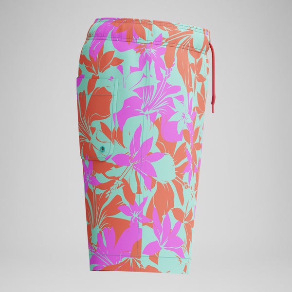 Speedo Kid's Print Redondo Volley 15" Swim Trunks Blue/Pink