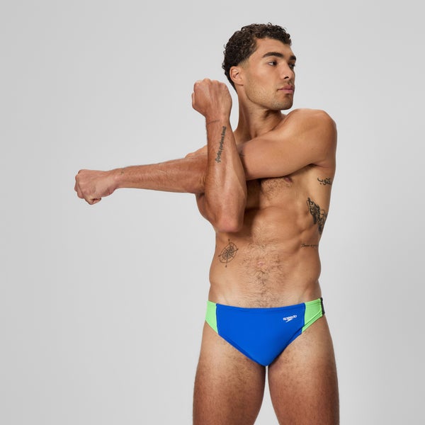 speedo Men's Beachstar Colorblock 2" Brief Blue/Green
