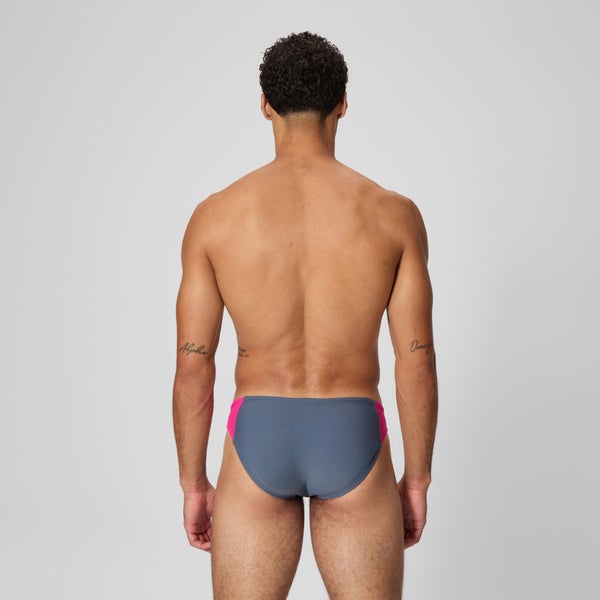 Speedo Men's Beachstar Colorblock 2" Brief Gray/Coral