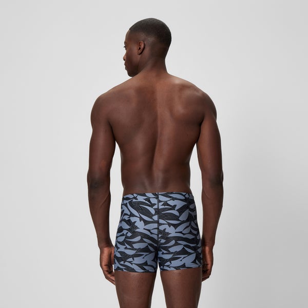 Speedo Men's Beachstar Printed Square Leg Black/Gray