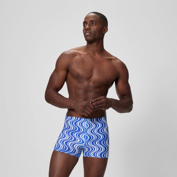 speedo Men's Beachstar Printed Square Leg Blue/White