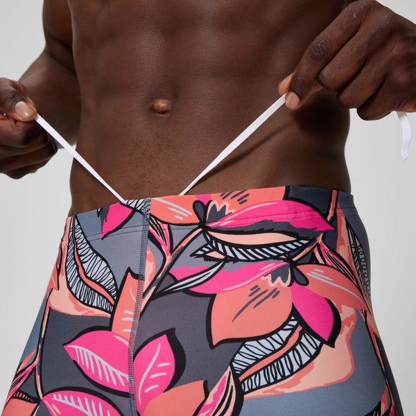 Speedo Men's Beachstar Printed Square Leg Coral/Gray