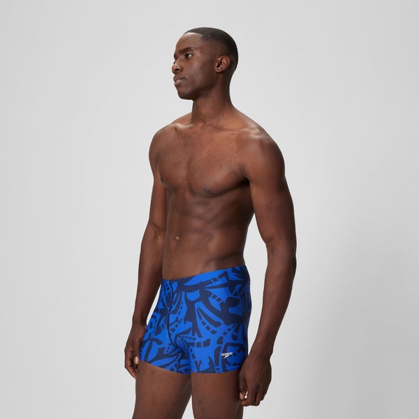 Speedo Men's Beachstar Printed Square Leg Navy/Blue