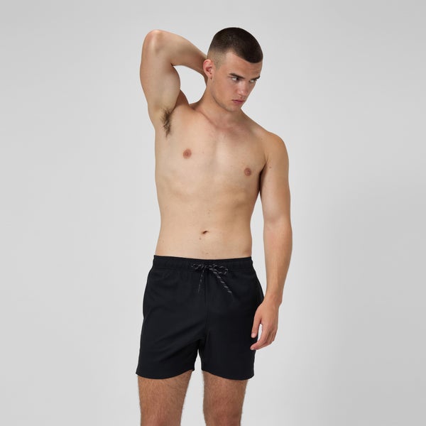 speedo Men's Classic Solid Redondo Edge Volley 16" Swim Trunks Black