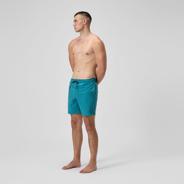 Speedo Men's Classic Solid Redondo Edge Volley 18" Swim Trunks Blue