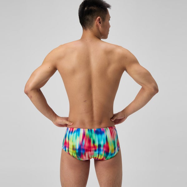 Speedo Men's Club Training Printed 5" Brief Red/Yellow