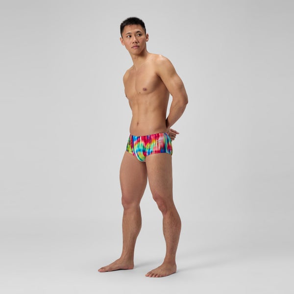 Speedo Men's Club Training Printed 5" Brief Red/Yellow