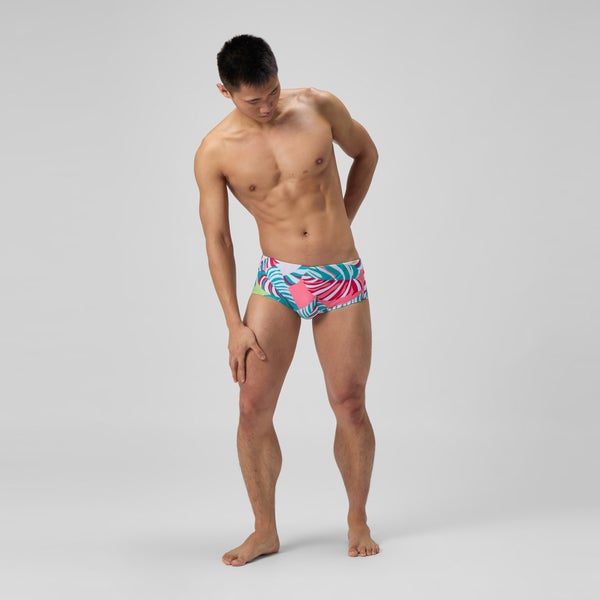 Speedo Men's Club Training Printed 5" Brief Yellow/Green