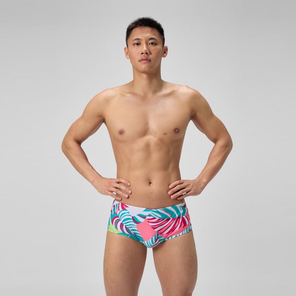 speedo Men's Club Training Printed 5" Brief Yellow/Green
