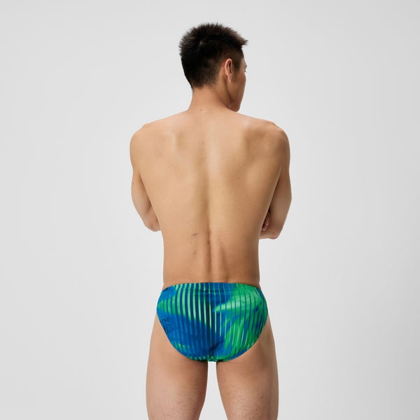 Speedo Men's Club Training Printed Brief Blue/Green