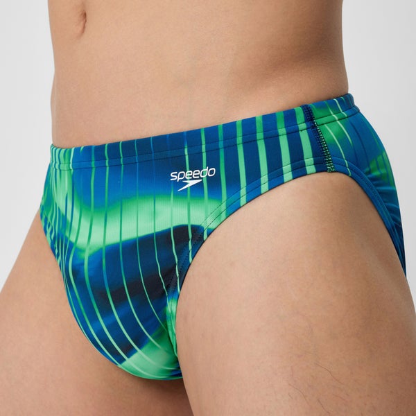 Speedo Men's Club Training Printed Brief Blue/Green