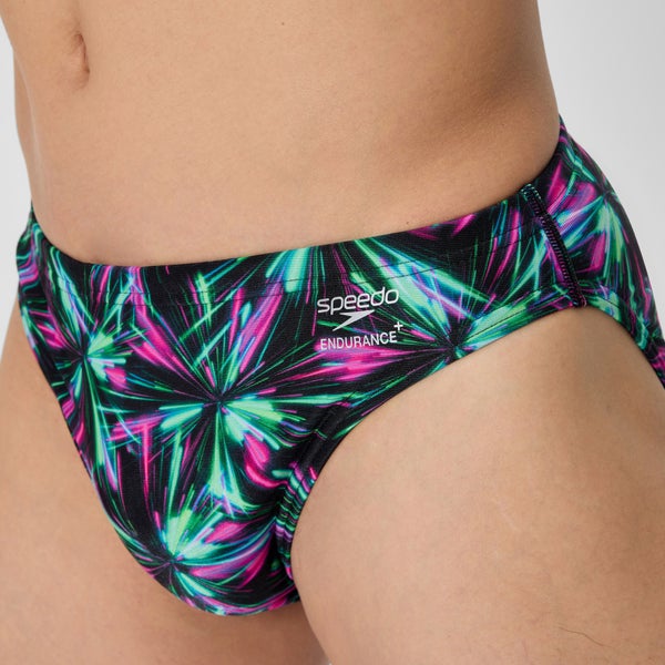 Speedo Men's Club Training Printed Brief Green/Black