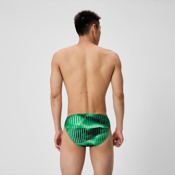 Speedo Men's Club Training Printed Brief Green/Black