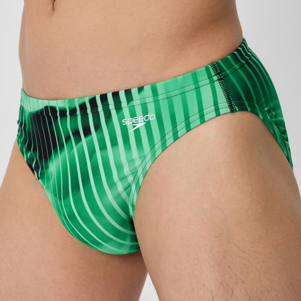 Speedo Men's Club Training Printed Brief Green/Black