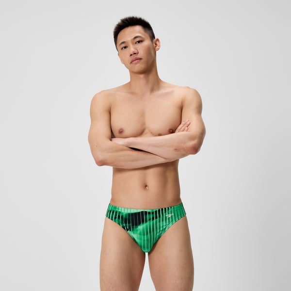 speedo Men's Club Training Printed Brief Green/Black
