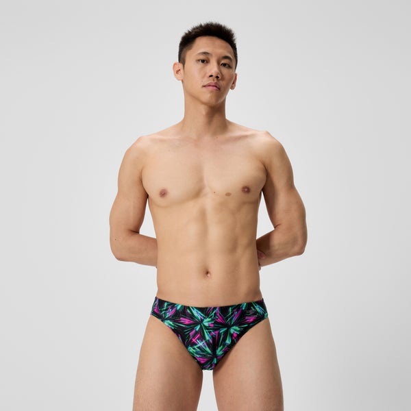 speedo Men's Club Training Printed Brief Green/Black