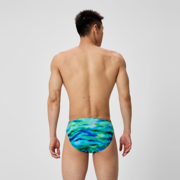 Speedo Men's Club Training Printed Brief Green/Blue