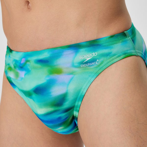 Speedo Men's Club Training Printed Brief Green/Blue