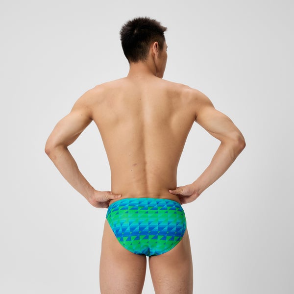Speedo Men's Club Training Printed Brief Green/Blue