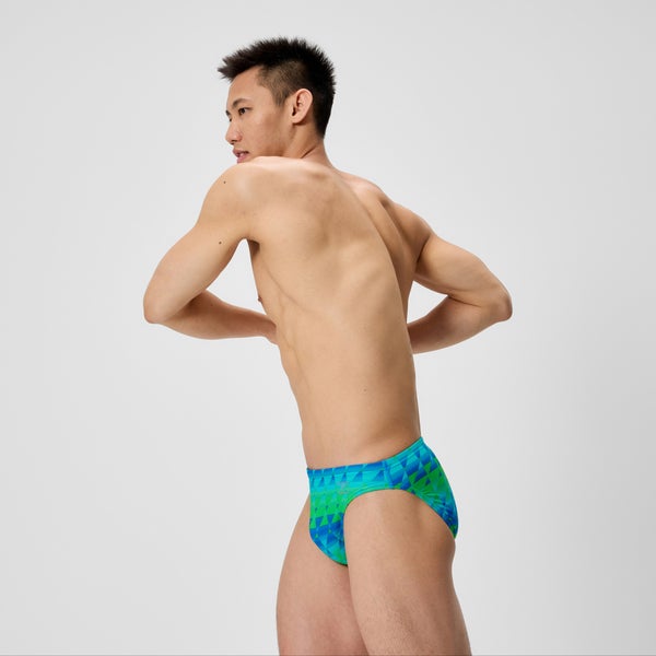 Speedo Men's Club Training Printed Brief Green/Blue