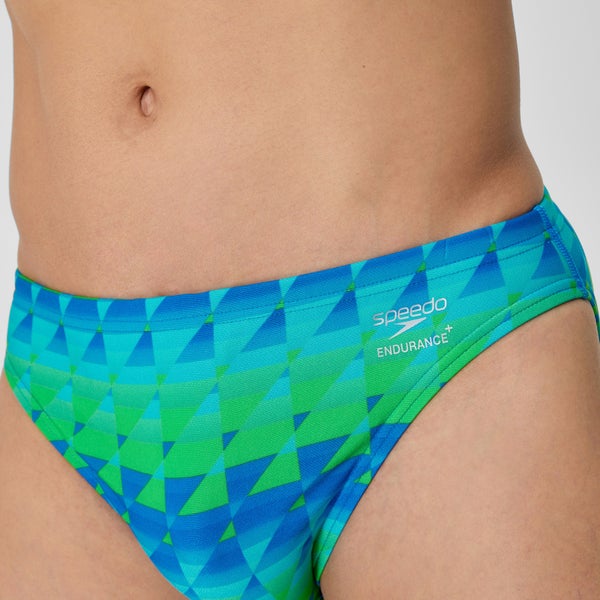 Speedo Men's Club Training Printed Brief Green/Blue
