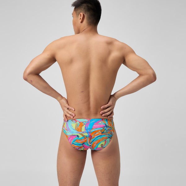 Speedo Men's Club Training Printed Brief Green/Blue