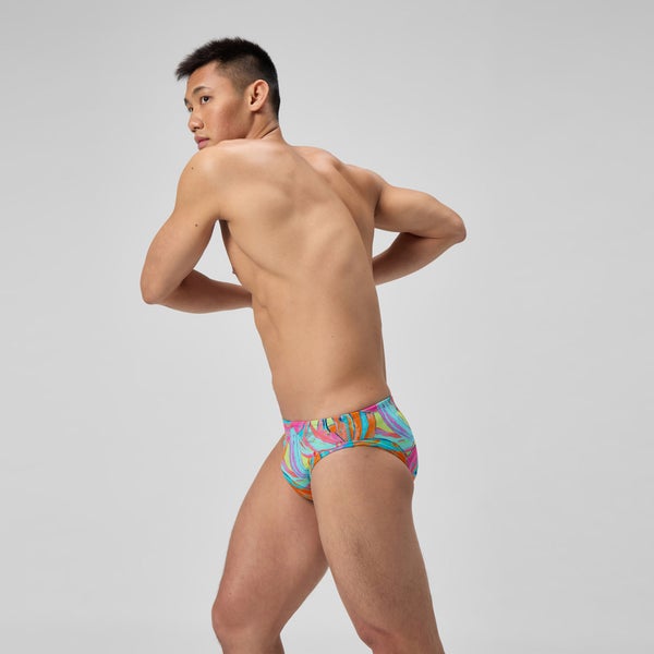 Speedo Men's Club Training Printed Brief Green/Blue