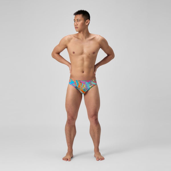 Speedo Men's Club Training Printed Brief Green/Blue